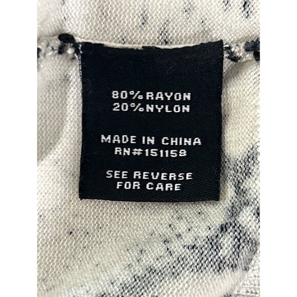 525 America Women's Size M Top Long Sleeve Sweater Mock Neck Beige Black Print - Picture 7 of 8